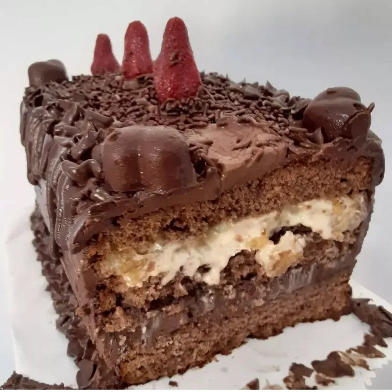 Cake de ganache de chocolate/fresitas