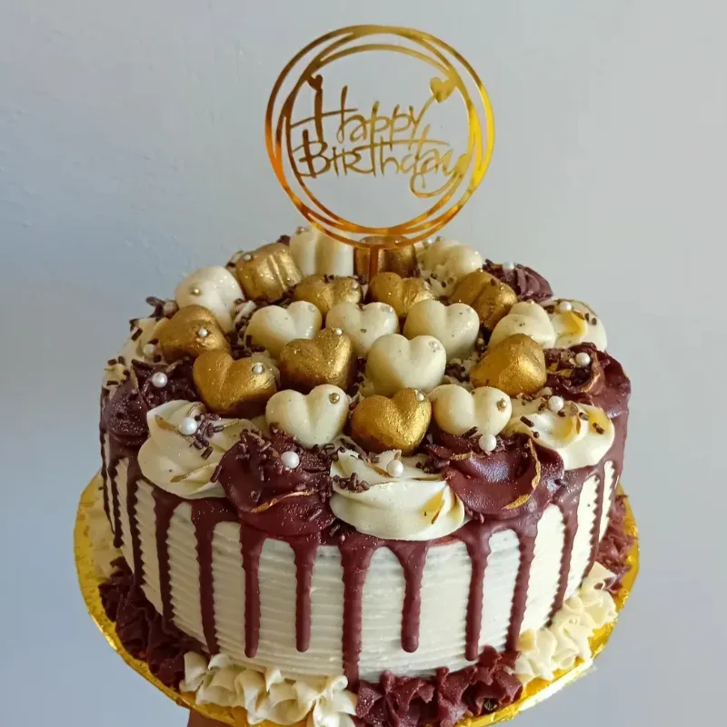 Cake Ganache De Chocolate blanco y oscuro