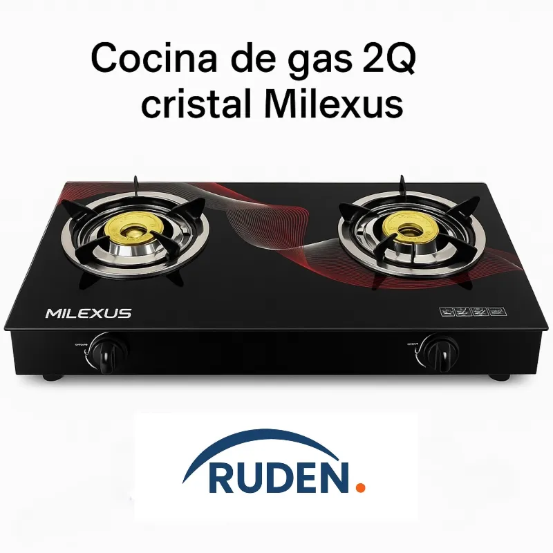 Cocina de gas 2Q cristal Milexus