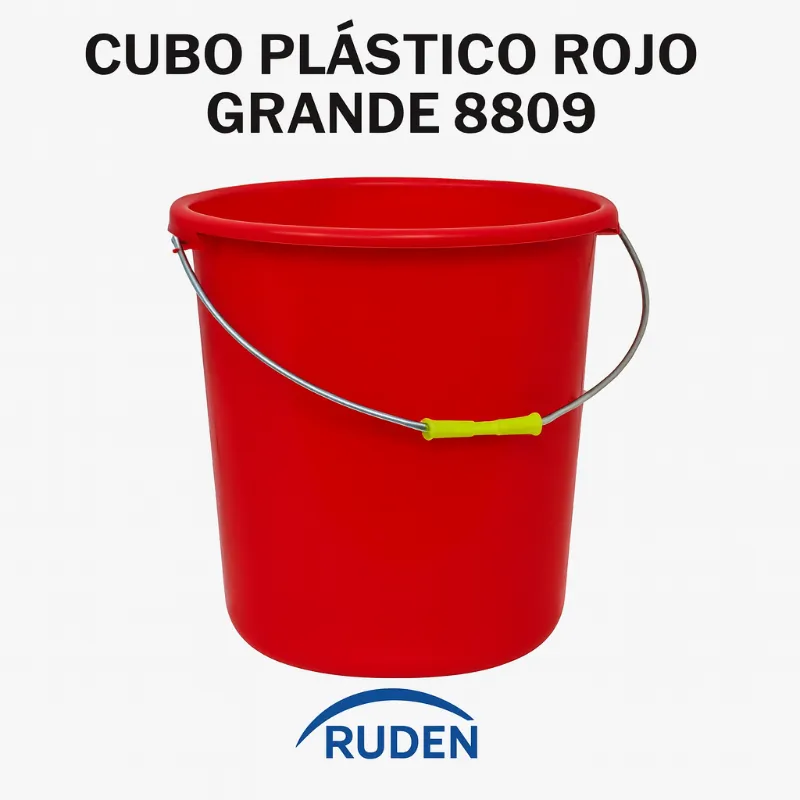 Cubo Plastico Rojo Grande 8809