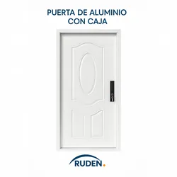 Puerta de aluminio con caja