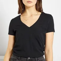 Pullower Negro Cuello V de Mujer 