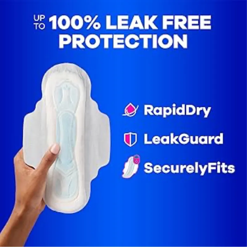 Always Maxi - Almohadillas femeninas con alas para mujer, talla 2, larga súper absorción, sin perfume,