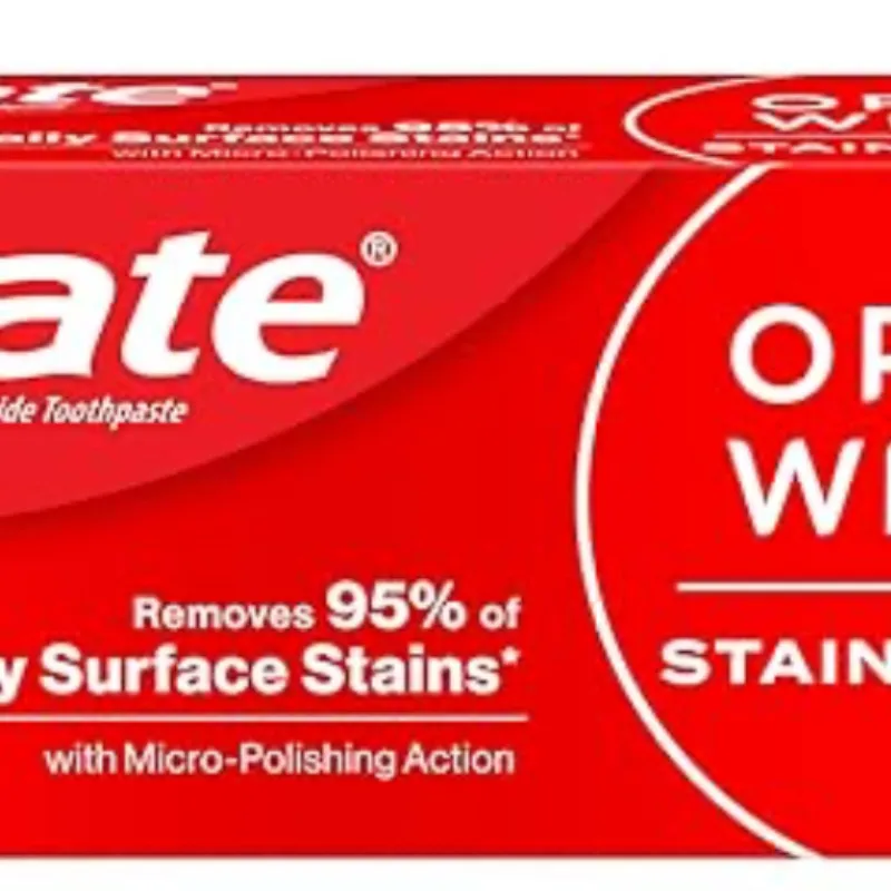 Colgate, Pasta de dientes Optic White Stainfighter+bicarbonato de sodio, 4.2 onzas