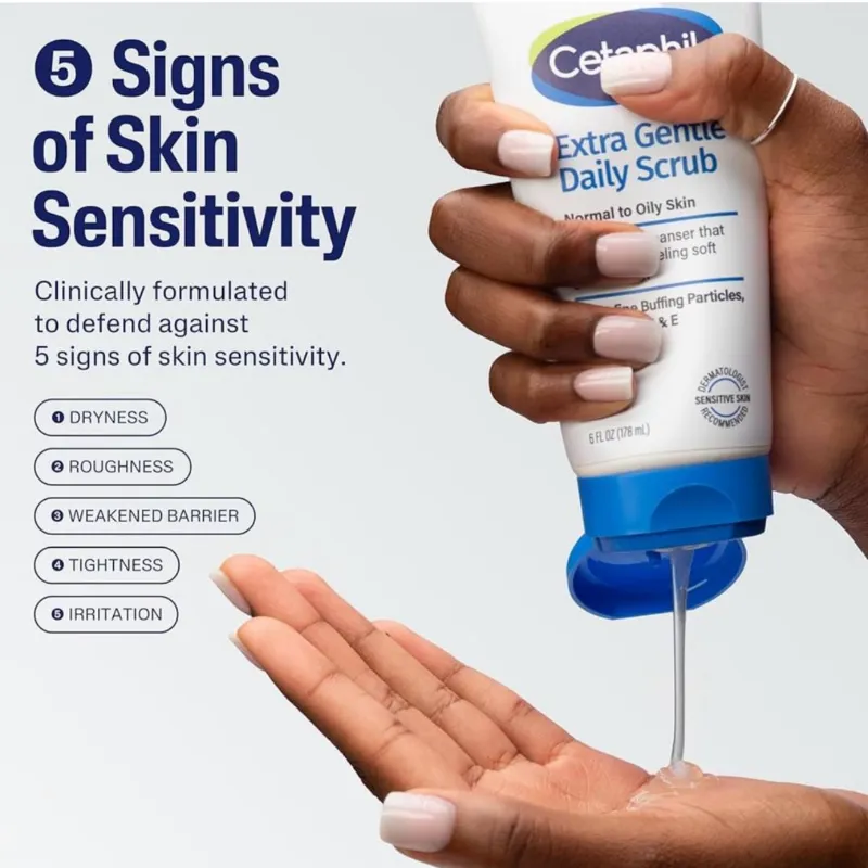 Exfoliante diario extra suave: exfolia y limpia suavemente sin resecar, para todo tipo de piel, no irritante e hipoalergénico, apto para piel sensible, 177 ml (6 onzas líquidas), paquete de 2