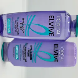 L'Oreal Paris Elvive Hyaluron + Pure - Juego de champú y acondicionador clarificante y acondicionador rehidratante con ácido salicílico y ácido hialurónico, 1 kit