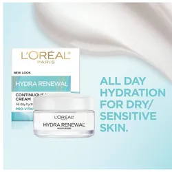 L'Oreal Paris Hydra-Renewal es una crema hidratante facial de día y de noche que ayuda a hidratar la piel seca y sensible