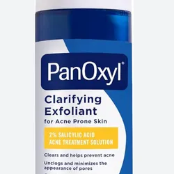 PanOxyl Exfoliante aclarante con ácido salicílico al 2%, exfoliante líquido BHA para cara, desatasca, minimiza la apariencia de los poros, las algas azules y los antioxidantes ayudan a calmar el