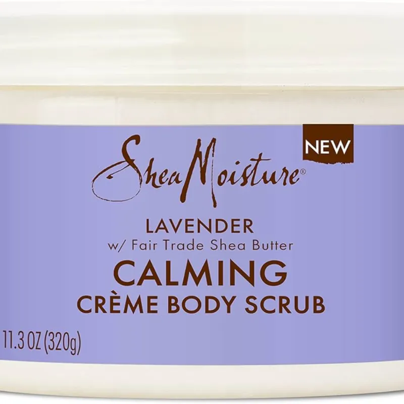 SheaMoisture Crema corporal exfoliante para el cuidado de la piel calmante con manteca de karité de comercio justo, 11.3 onzas