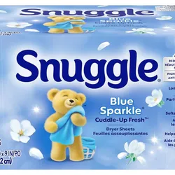 Snuggle Hojas de secadora suavizantes de tela, Blue Sparkle Cuddle-Up Fresh, 230 unidades, aroma fresco y limpio de larga duración, suaviza la tela, reduce la estática, combate las arrugas
