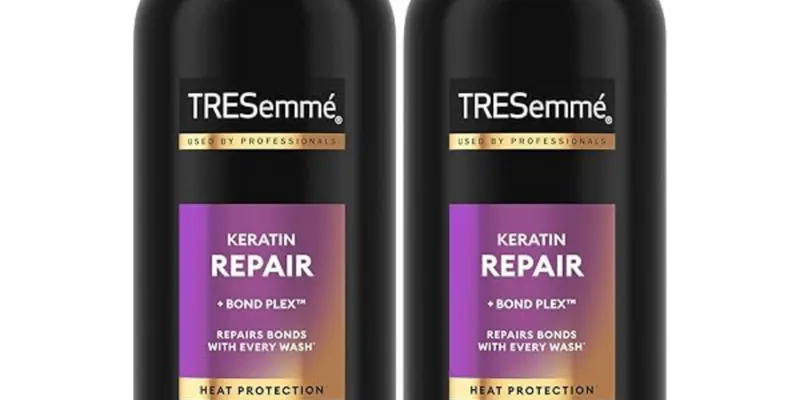 TRESemmé Juego de champú y acondicionador, sedoso y suave + mascarilla reparadora de queratina, productos para el cabello antiencrespamiento con mezcla de argán oleo