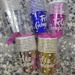 Set Vasos Feliz Cumpleaños