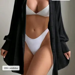 Traje de baño tipo bikini blanco