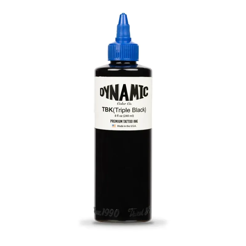 DINAMIC TRIPLE BLACK,Tinta de tatuaje triple negra - 8 oz. Botella