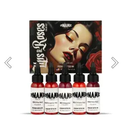 Dynamic Tattoo Ink Lips and Roses Juego de colores de 1 oz(botellas)