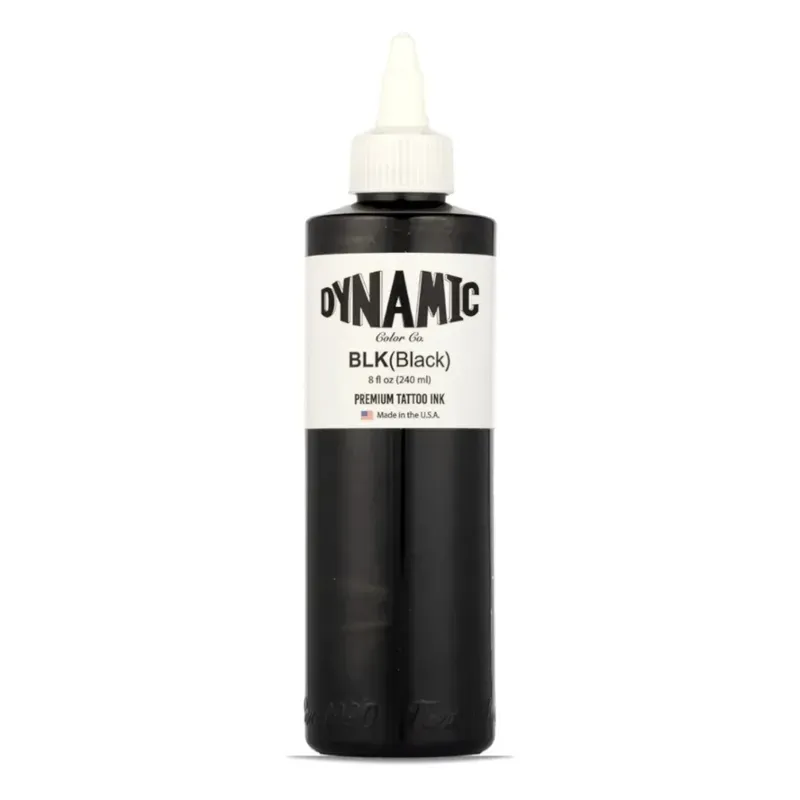 Dinamic Black,Tinta de tatuaje negra - 8 oz. Botella