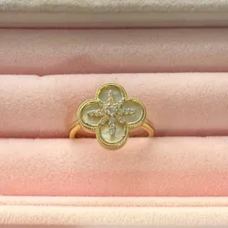 Anillo de plata con Baño de oro 10k
