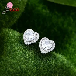 Aretes de piedras en forma de corazón Blancos