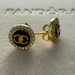 Aretes Estilo Chancel Oro 10K Original 