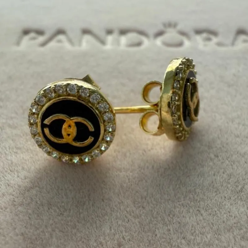 Aretes Estilo Chancel Oro 10K Original 