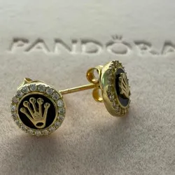 Aretes Estilo Rolex Oro 10K Original 