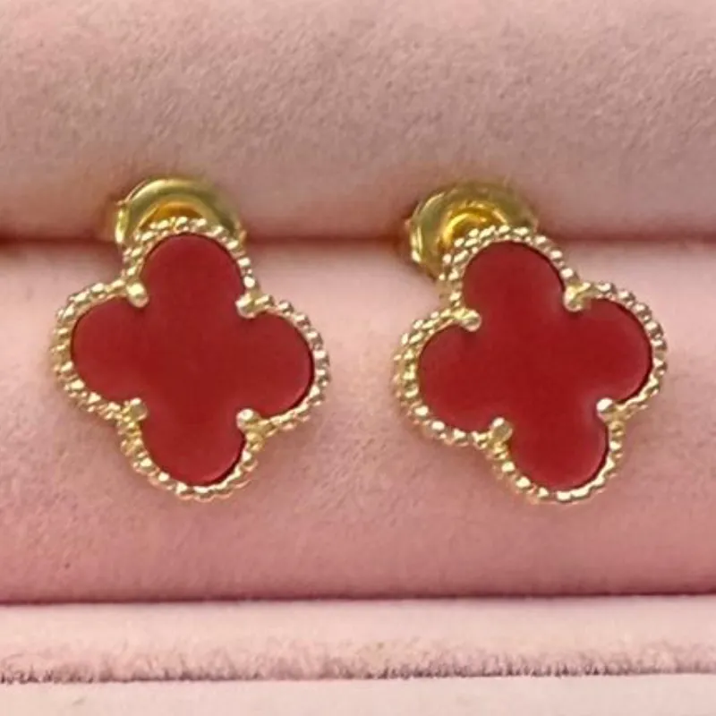 Aretes Van Cleef 2 Plata con Baño de Oro 10K Original 