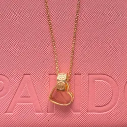 Cadena de Corazon Plata con Baño de Oro 10k Original 