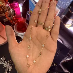 Cadena Van Cleef Blanca Oro 10k Original