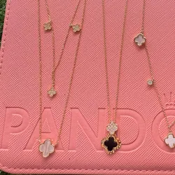 Cadena Van Cleef Doble Blanca