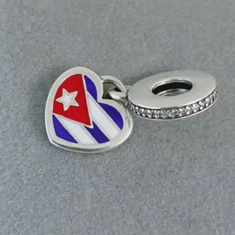 Charm Colgante Corazon Bandera de Cuba 