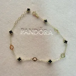 Manillas Van Cleef and Arpels Negra Oro 10k