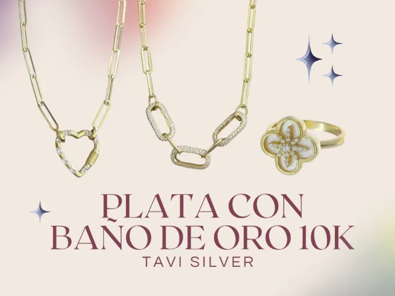 Plata con Baño de Oro 10K