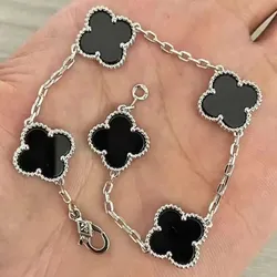 Pulsera Van Cleef de 5 Flores Negras