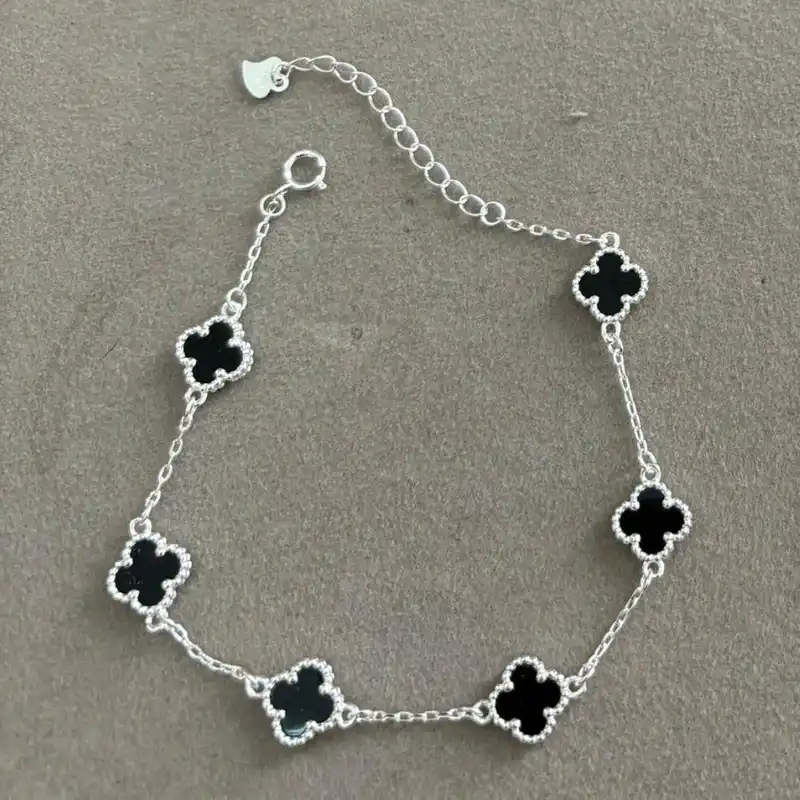 Pulsera Van Cleef de 6 Flores Negros