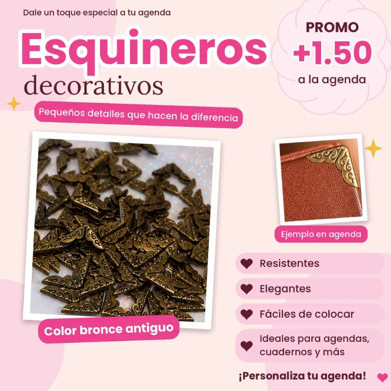 Esquineros decorativos color bronce antiguo
