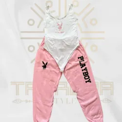 Rosado - Body Blanco (Talla M)