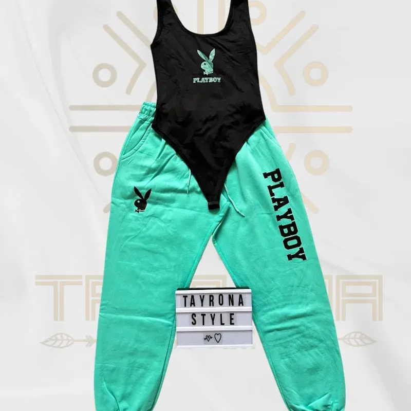 Verde Aguamarina - Body Negro (Talla S)