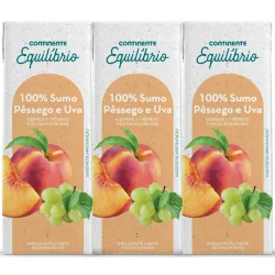 JUGO 100% CONTINENTE MELOCOTON/UVA 6X200ML