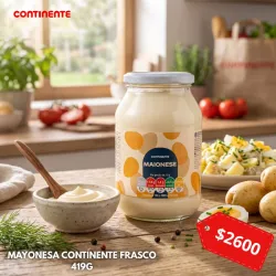 MAYONESA CONTINENTE FRASCO 419G