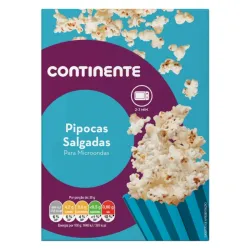 PALOMITAS PARA MICROONDAS SALADAS CONTINENTE 3*90G