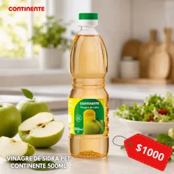 VINAGRE DE SIDRA PET CONTINENTE 500ML