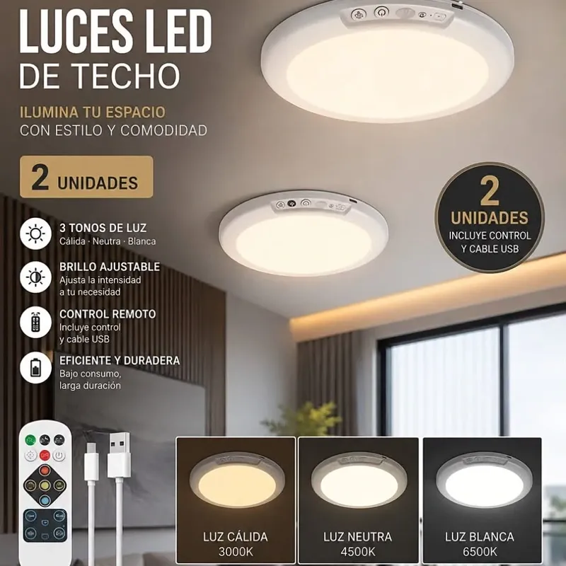 Lámpara LED de Techo con Sensor