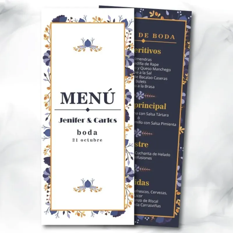 Carta de menú sencilla