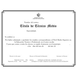 Títulos MINED modelo 