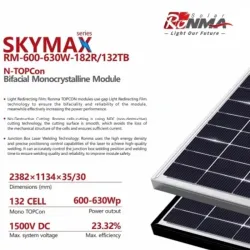 Panel Solar Bifacial Ronma Solar 630W