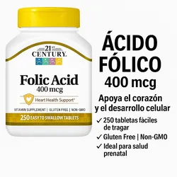 Ácido Fólico 21st Century 400 mcg
