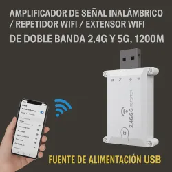  🔁 Amplificador WiFi USB de Doble Banda 2.4G & 5G