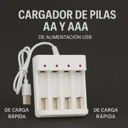 🔋 Cargador de Pilas AA y AAA por USB 