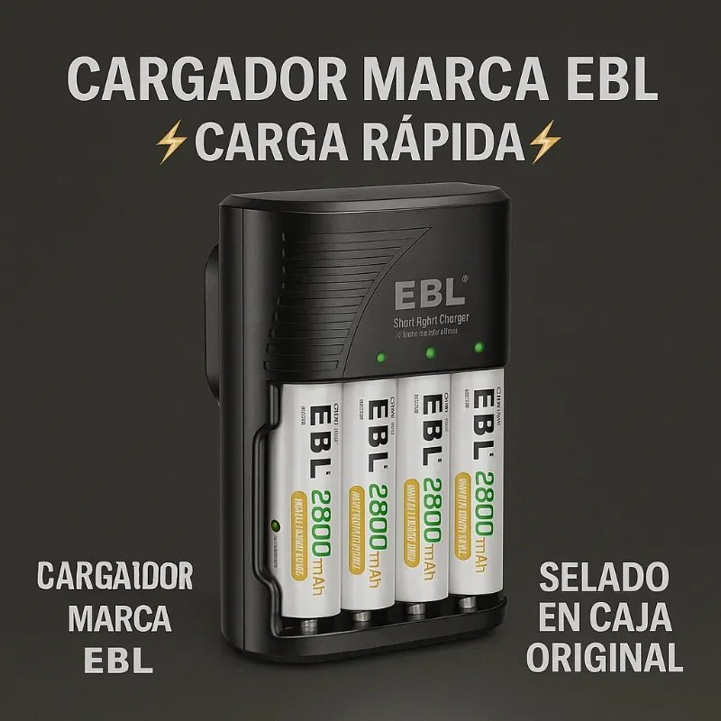 🔋 Cargador Profesional EBL de Carga Rápida