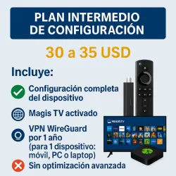 🔸 CONFIGURACION PLAN INTERMEDIO – Configuración + Magis TV + VPN 1 Año